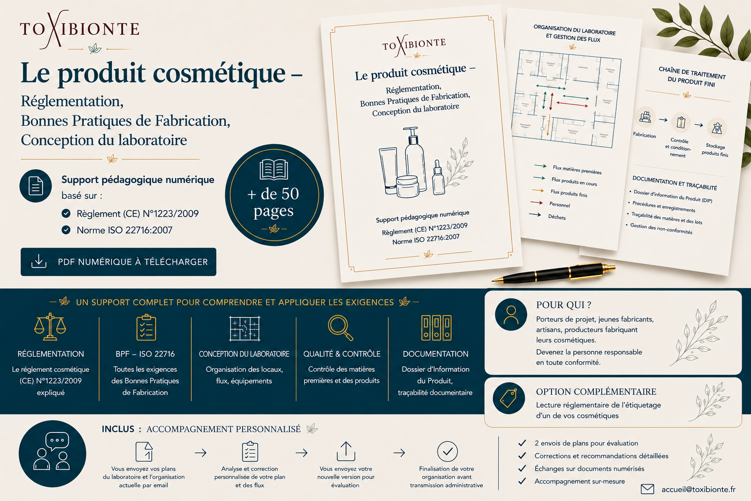 Présentation du support pédagogique & services - cosmétique