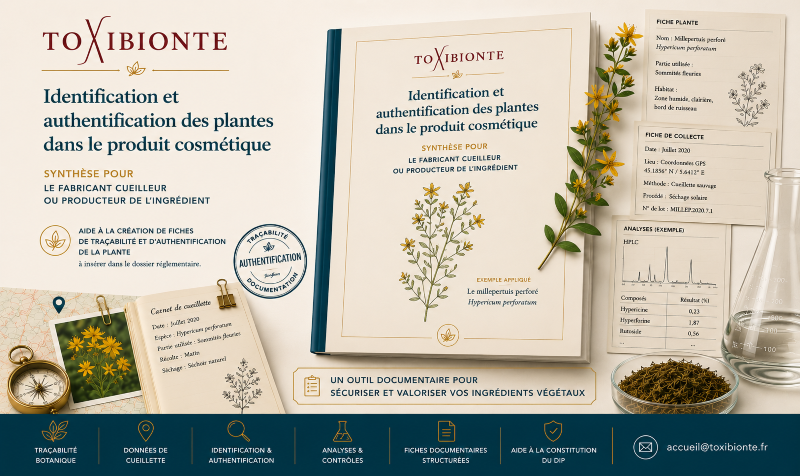 Présentation du document sur la traçabilité des plantes comme ingrédient cosmétique pour le cueilleur fabricant.